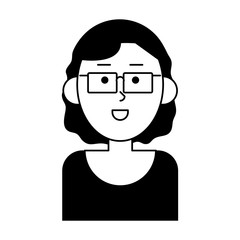 happy woman wearing glasses cartoon  icon image vector illustration design 