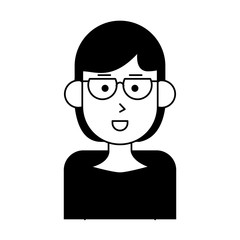 happy woman wearing glasses cartoon  icon image vector illustration design 