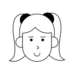 Obraz na płótnie Canvas happy woman with pigtails icon image vector illustration design 