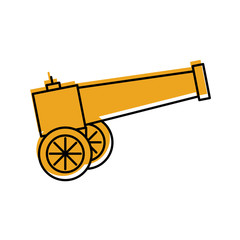 Old cannon isolated icon vector illustration design
