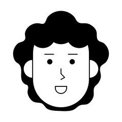 happy woman with big curly hair cartoon  icon image vector illustration design 