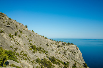 Fototapeta na wymiar Sea horizon from the top of the mountain