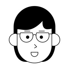 happy woman wearing glasses cartoon  icon image vector illustration design 