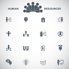 Human resources and management icons set.