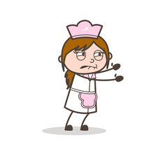 Cartoon Helpless Waitress Vector Character