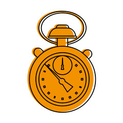 analog chronometer icon image vector illustration design  yellow color
