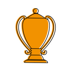 Obraz premium trophy cup icon image vector illustration design yellow color