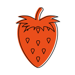 strawberry fruit icon image vector illustration design  orange color