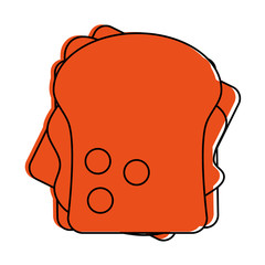 sandwich topview icon image vector illustration design  orange color