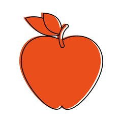 apple fruit icon image vector illustration design  orange color