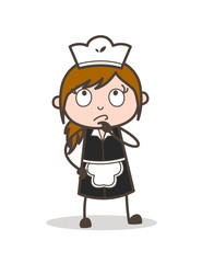 Cartoon Waitress Making Plan Vector Concept