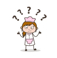 Cartoon Confused Waitress Face
