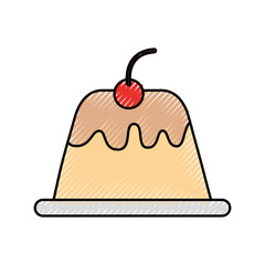 sweet pudding isolated icon vector illustration design