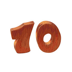 number ten cartoon style wooden texture