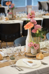 Déco de table de mariage champêtre