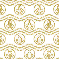 Seamless pattern with anchors. Ongoing backgrounds of marine theme.