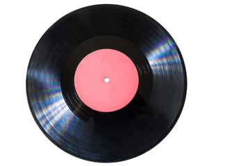 Vinyl disc with red label