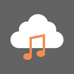 Digital Music Mobile Cloud Database Icon Flat