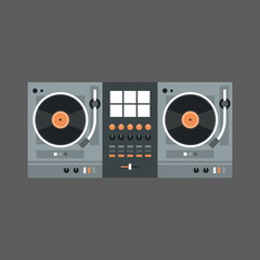 Fototapeta premium Dj Mixer Icon Modern Music Recorder Concept Flat Vector Illustration
