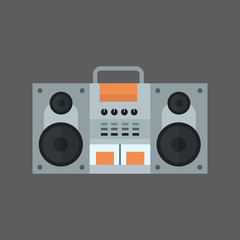 Fototapeta premium Tape Recorder Icon Modern Audio System Flat Vector Illustration