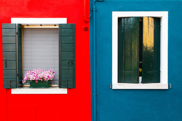 The famous colorful island of Burano in the lagoon of Venice