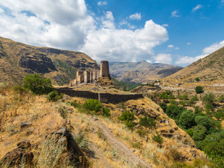 Fototapeta premium Khertvisi fortress on mountain. It is one of the oldest fortresses in Georgia