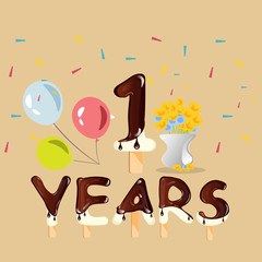 Happy First Birthday Anniversary card