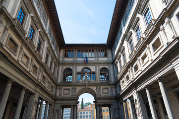 Uffizi Gallery, primary art museum of Florence. Tuscany, Italy