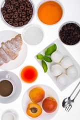 Set of healthy breakfast dishes