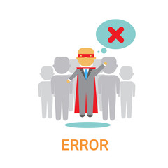 Error Icon 404 Not Found Broken Message Banner Flat Vector Illustration