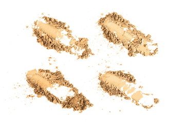 Cream face powder isolated on white background