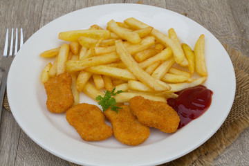 nuggets et frites