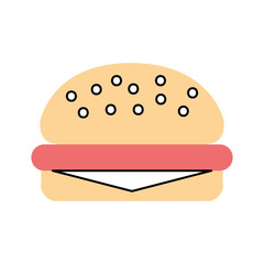 delicious burger isolated icon vector illustration design