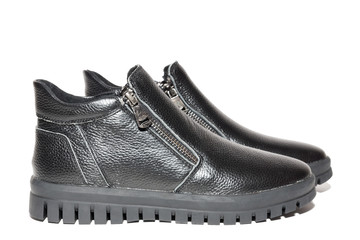 Female winter leather shoes