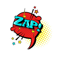 Comic Speech Chat Bubble Pop Art Style Zap Expression Text Icon Vector Illustration