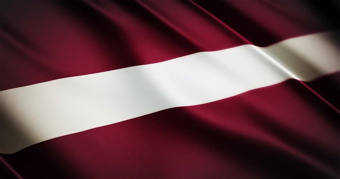 Latvia realistic national flag seamless looping waving animation