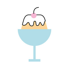 sweet pudding isolated icon vector illustration design