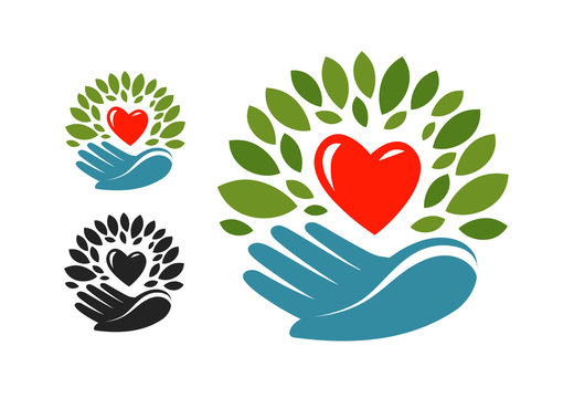 Ecology, environmental protection logo or label. Natural, organic product, environmentally friendly icon. Vector illustration