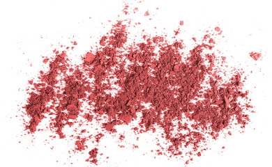 Pink eye shadow, powder isolated on white background
