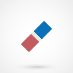 Isolated Eraser Flat Icon. Rubber Vector Element Can Be Used For Rubber, Eraser, Delete Design Concept.