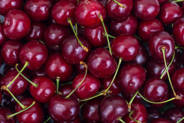 Berries of ripe red cherries