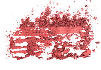Pink eye shadow, powder isolated on white background
