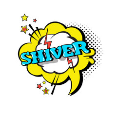 Comic Speech Chat Bubble Pop Art Style Shiver Expression Text Icon Vector Illustration