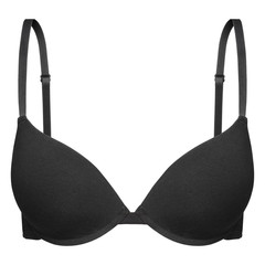Black bra s lingerie invisible mannequin effect isolated - obrazy, fototapety, plakaty