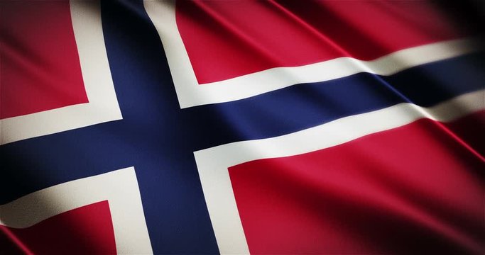 Norway realistic national flag seamless looping waving animation