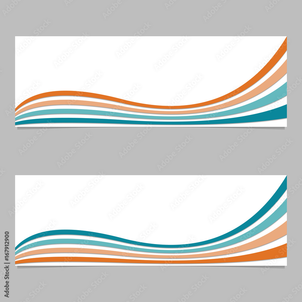 Sticker abstract banner background from wave stripes - vector design with 3d shadow effect
