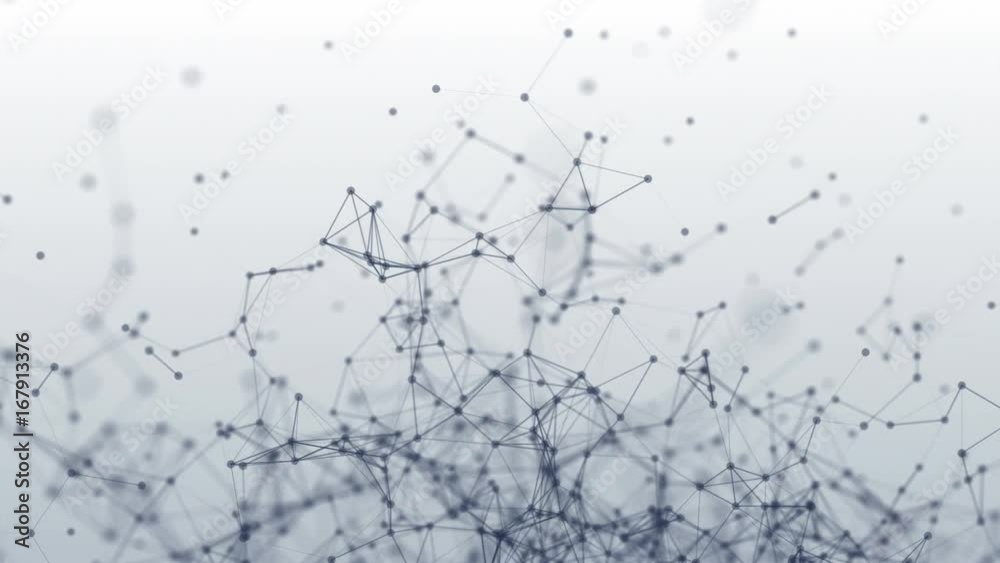 Poster connection structure. dots and lines. 3d animation abstract background