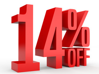 Fourteen percent off. Discount 14 %.