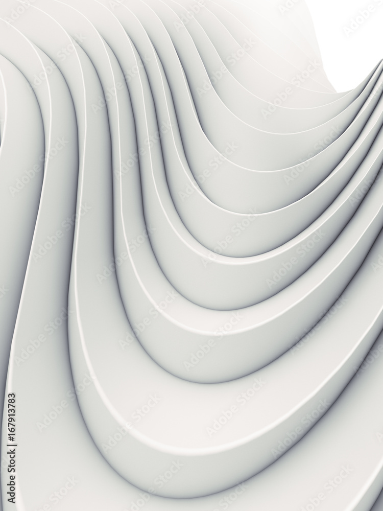 Aufkleber Wave band abstract background surface 3d rendering