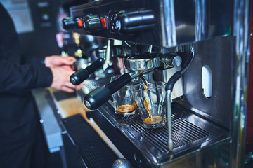 Cooking coffee in the restaurant .